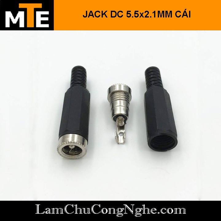 Đầu jack nguồn DC 5.5X2.1mm cái đầu kim loại DC-005