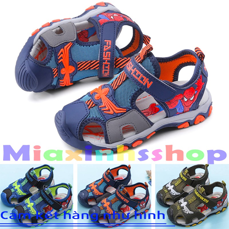 ( FORM TO )Sandal bịt mũi bé trai Spider Man [Rẻ vô địch] sandal bé trai cao cấp chất đẹp đế mềm đi siêu êm chân