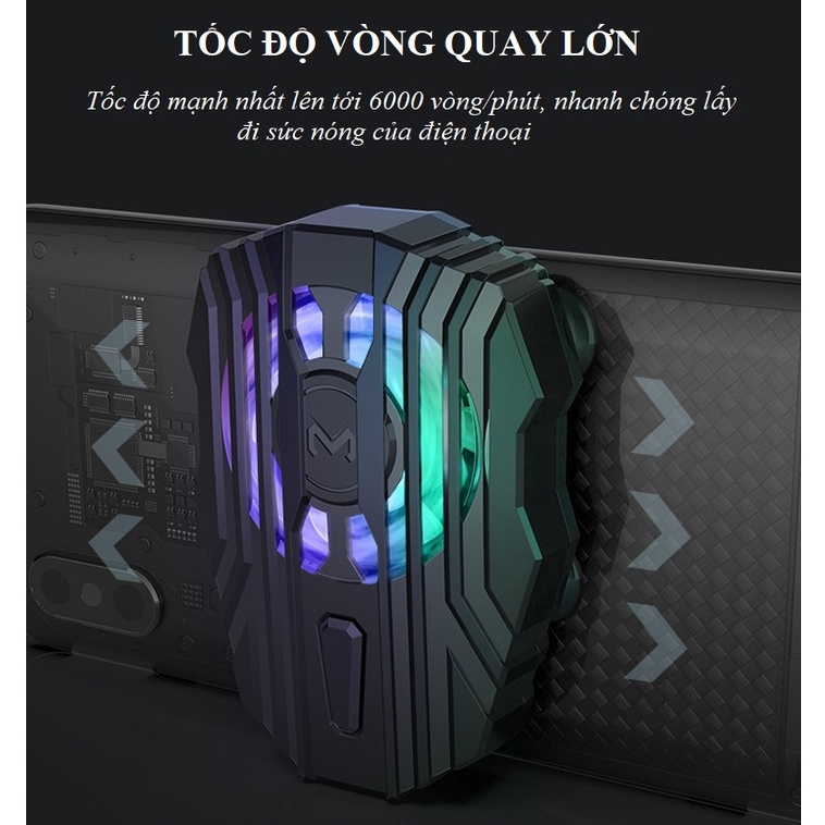 Quạt Tản Nhiệt Mini Làm Mát Điện Thoại Memo FL01 - Làm Mát Máy Khi Chơi Game Pubg Free Fire Liên Quân, Sò Lạnh Tản Nhiệt