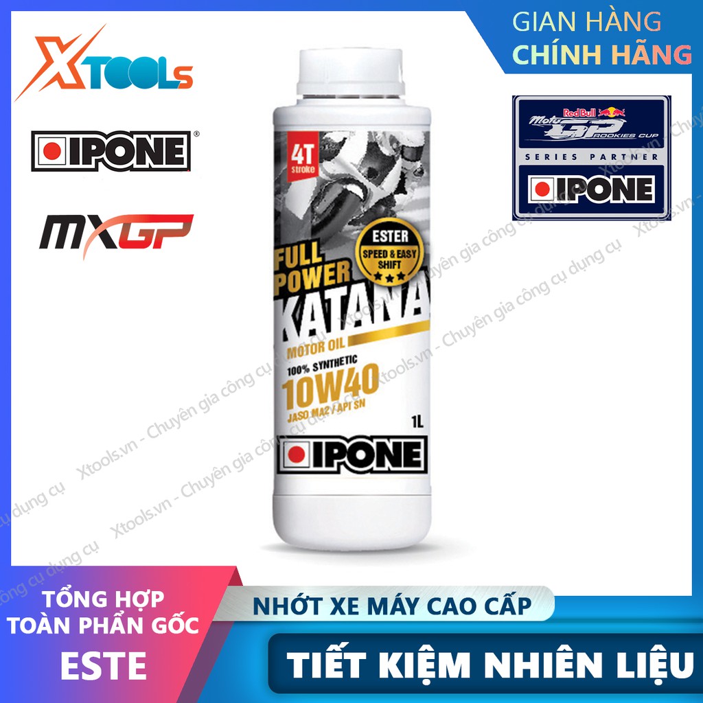 Nhớt xe máy 4 thì cao cấp IPONE FULL POWER KATANA 10W40 1l nhập khẩu từ PHÁP dòng xe số tay côn và phân khối lớn