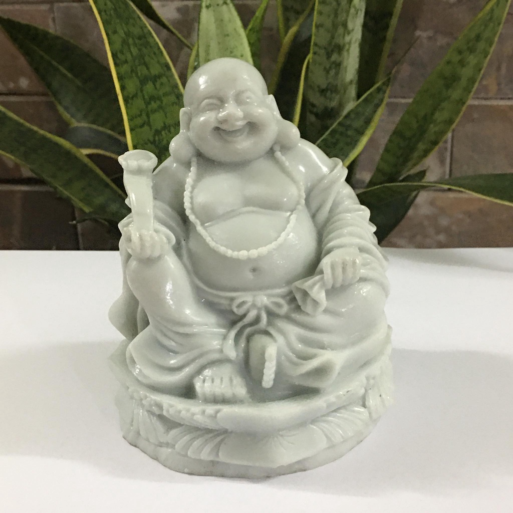Tượng Phật Di Lặc cao 14 cm rộng 10 cm màu sứ