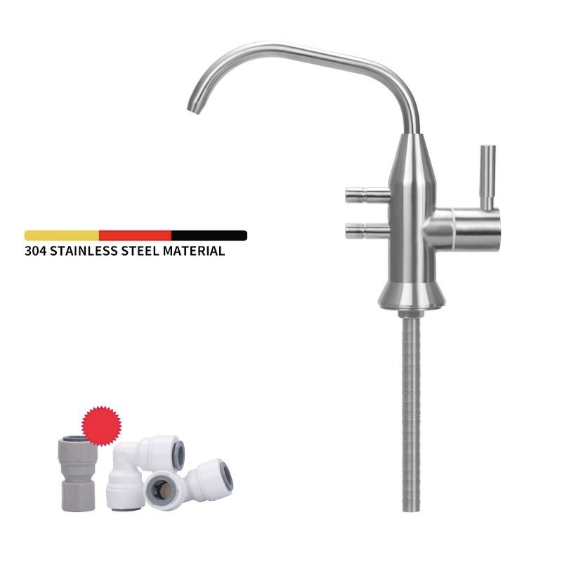 Vòi nước INOX 304 siêu xịn dành cho máy lọc nước điện giải ion kiềm Kangen phi 10