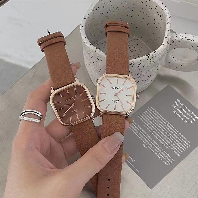 Đồng Hồ Đeo Tay Mặt Vuông Phong Cách Hàn Quốc Thời Trang Cho Nam Và Nữ