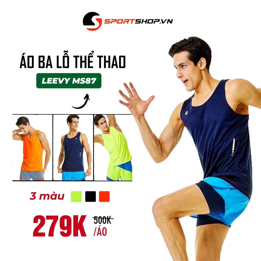 Áo thể thao nam LEEVY MS87, áo chạy bộ ba lỗ vải siêu nhẹ, siêu thoáng, thấm hút, thoát mồ hôi nhanh