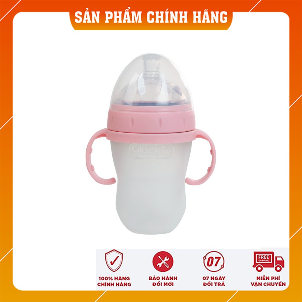 Bình sữa silicon Gluck Baby Premium cho bé từ sơ sinh (0 tháng tuổi) 240ml