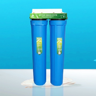 Bộ lọc nước sinh hoạt 2 cấp ly 20'' (2 ly xanh dương)<<Sản phẩm đã bao gồm lõi và phụ kiện>>Ren 27