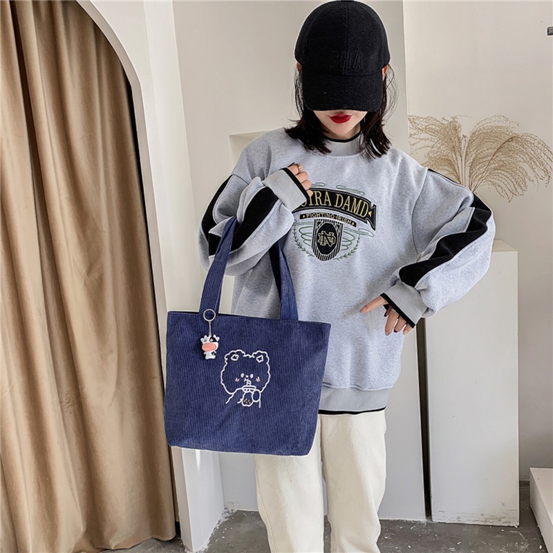 Túi xách IELGY vải nhung phong cách Hàn Quốc dễ thương thời trang