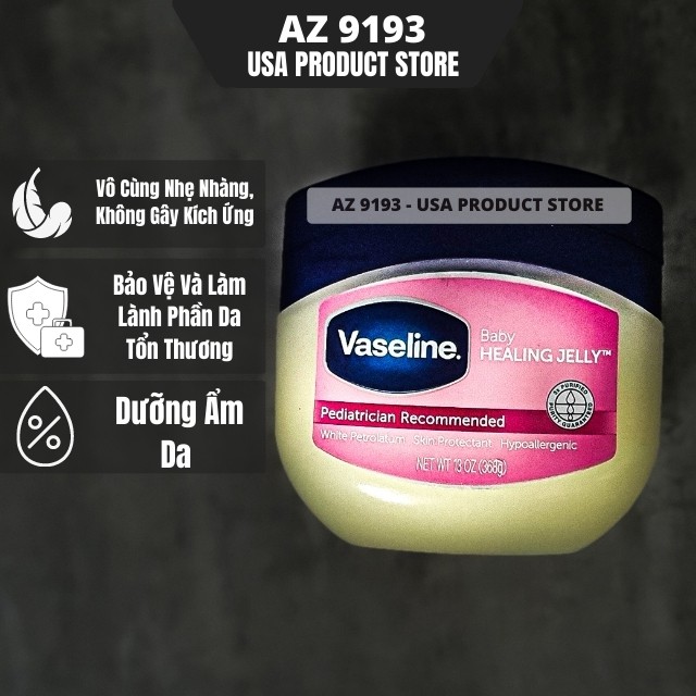 [HÀNG MỸ] Dưỡng Ẩm Xách Tay Vaseline Mỹ 368g ORIGINAL, BABY - Trị Hâm, Sạm Da Do Hâm, Trị Khô, Rạn Da, Môi -  AZ 9193