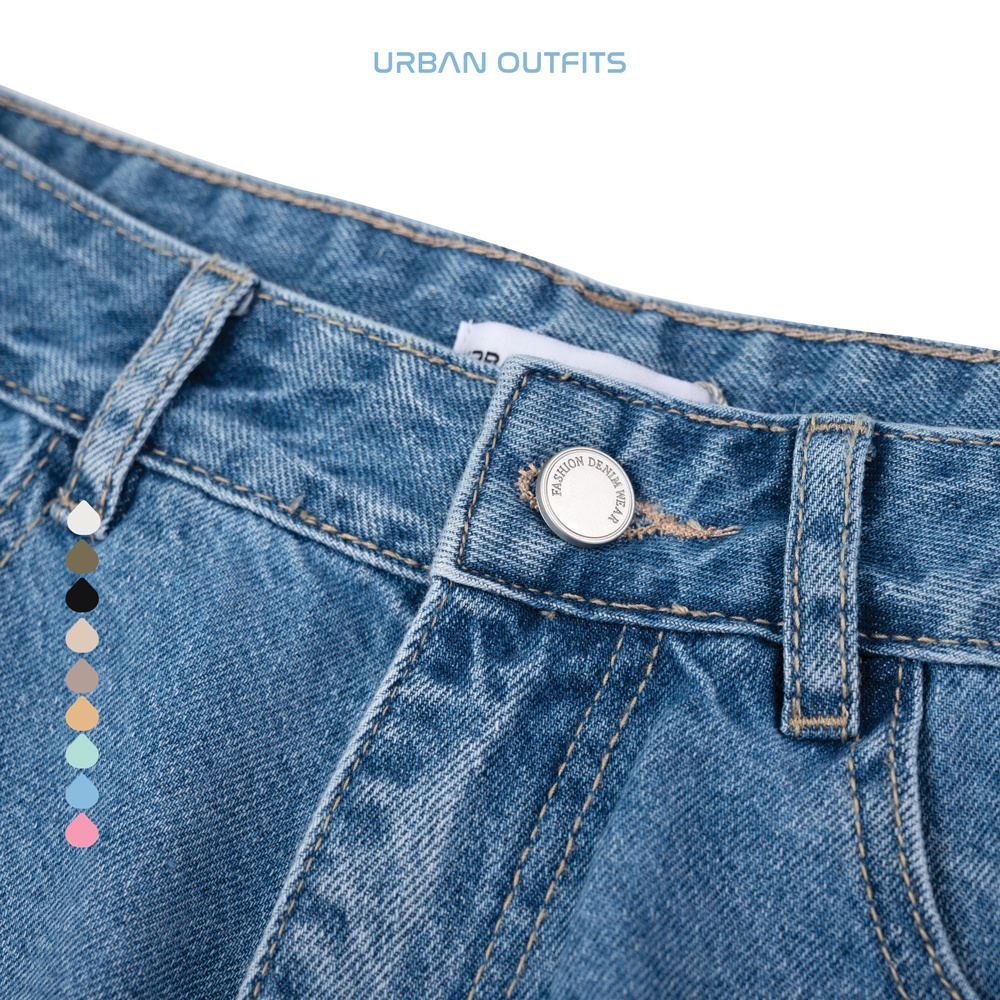 Quần Short Jean Nữ QJR106 Eo 60-70 URBAN OUTFITS Dáng Regular Chất Vải Denim Wash Kỹ Không Loang Màu