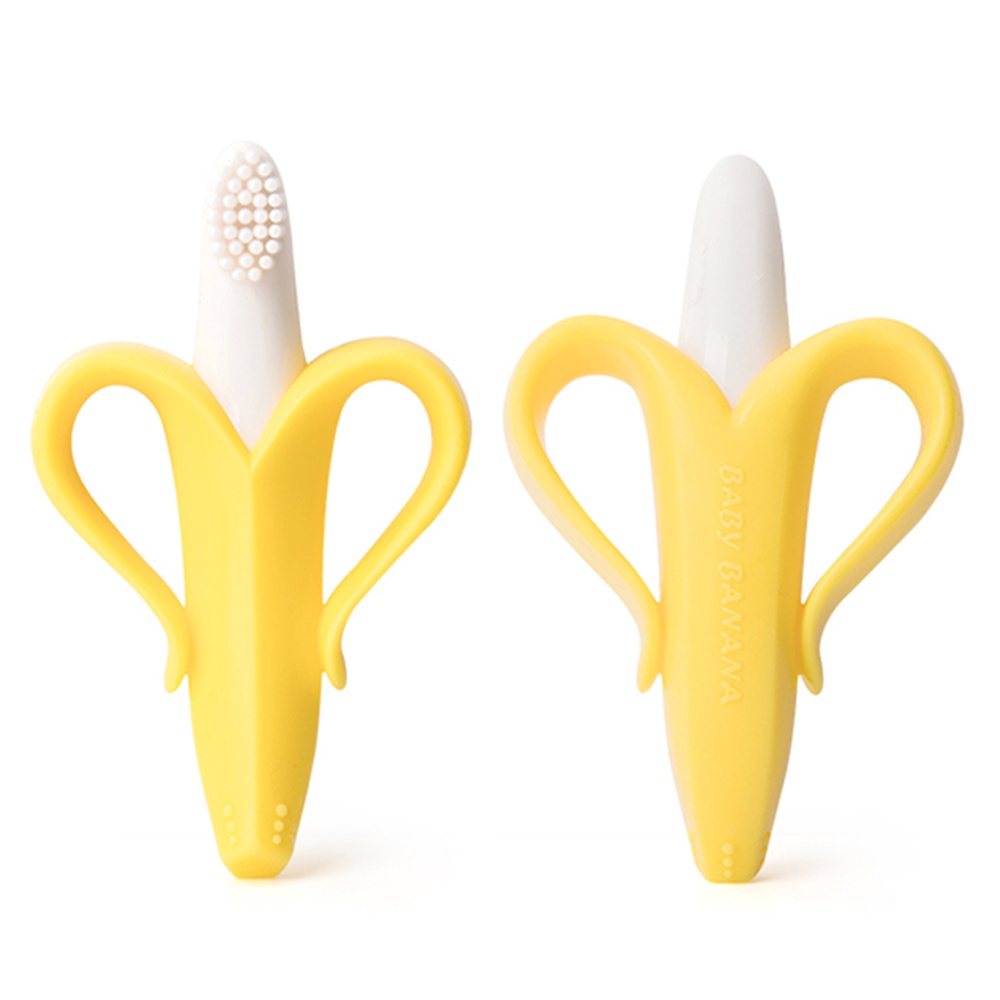 Bàn Chải Đánh Răng Bằng Silicone Không BPA Hình Quả Chuối An Toàn Cho Bé