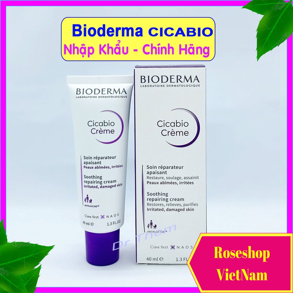 ✅[CHÍNH HÃNG]  Kem Dưỡng Phục Hồi Bioderma Cicabio Creme - Làm Dịu Da Bị Kích Ứng, Hư Tổn 40ml - Bioderma Tím. RSVN SP58