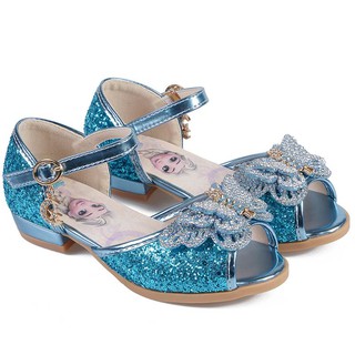 Giày công chúa Elsa cao gót hở mũi cho bé gái 4-11 tuổi