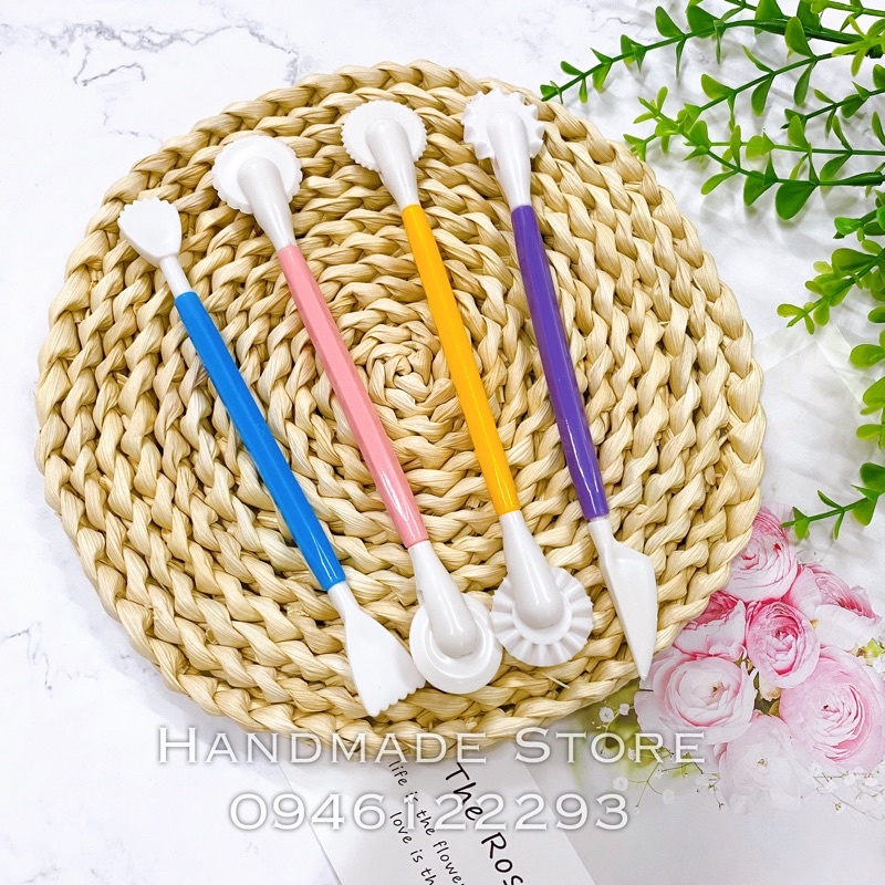 Bộ dụng cụ bánh răng cưa tạo viền bánh, đất sét 4c