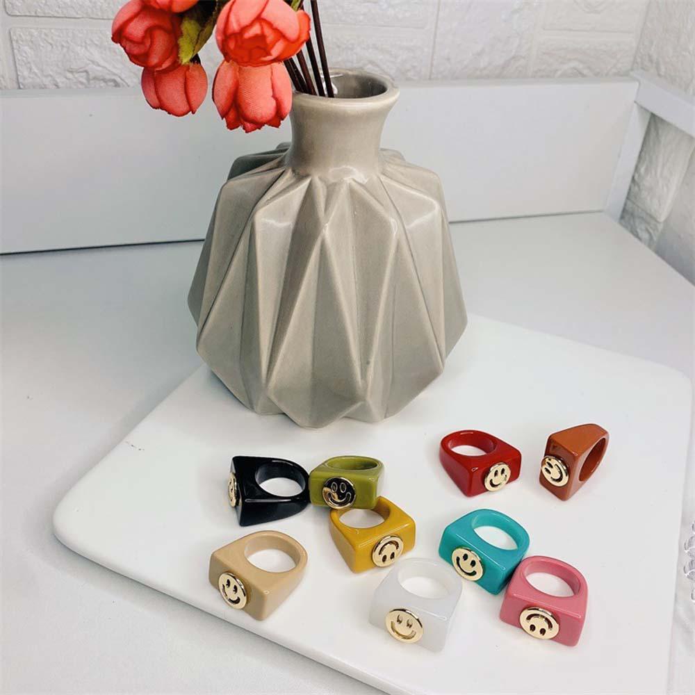 Nhẫn Nhựa Hình Mặt Cười Thời Trang Mùa Hè Hàn Quốc Cho Nữ