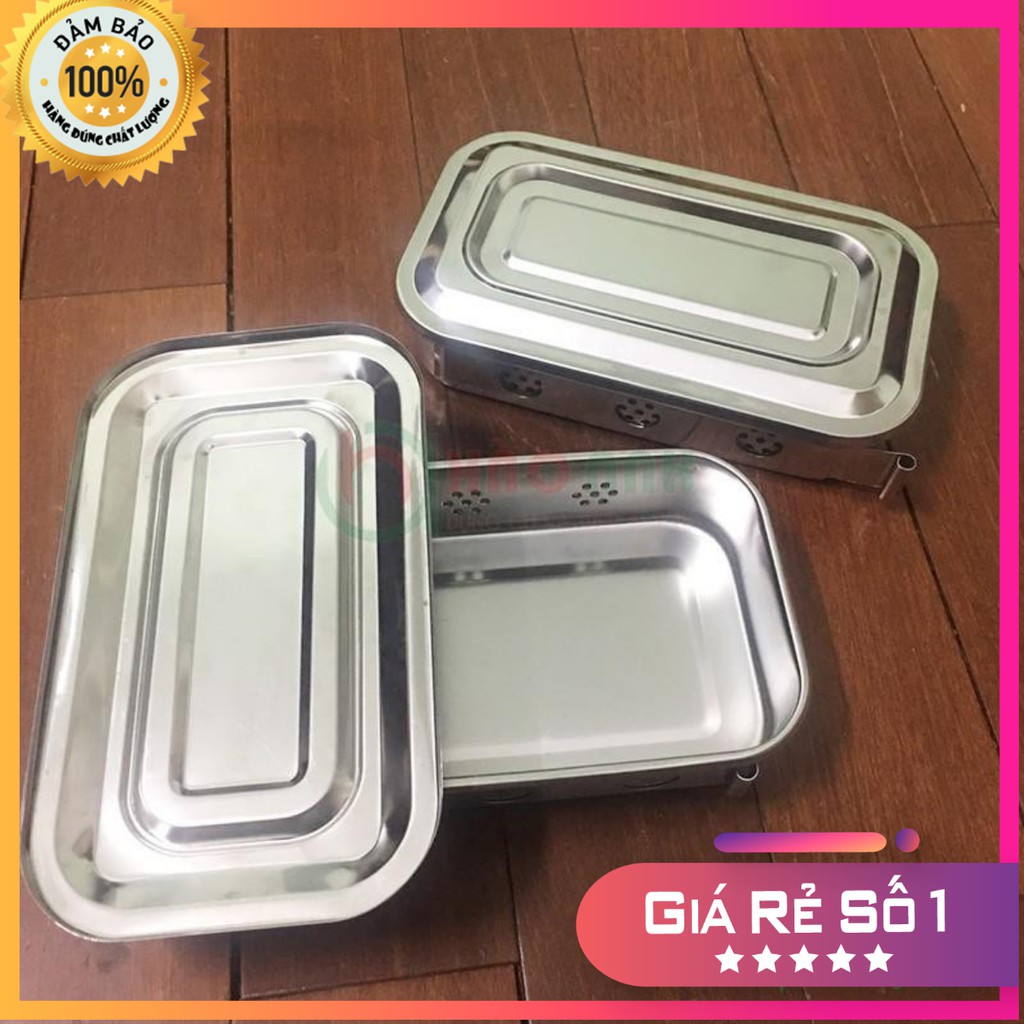 Hộp hấp dụng cụ y tế Inox - Hộp tiểu hình chữ nhật - không có quai sách