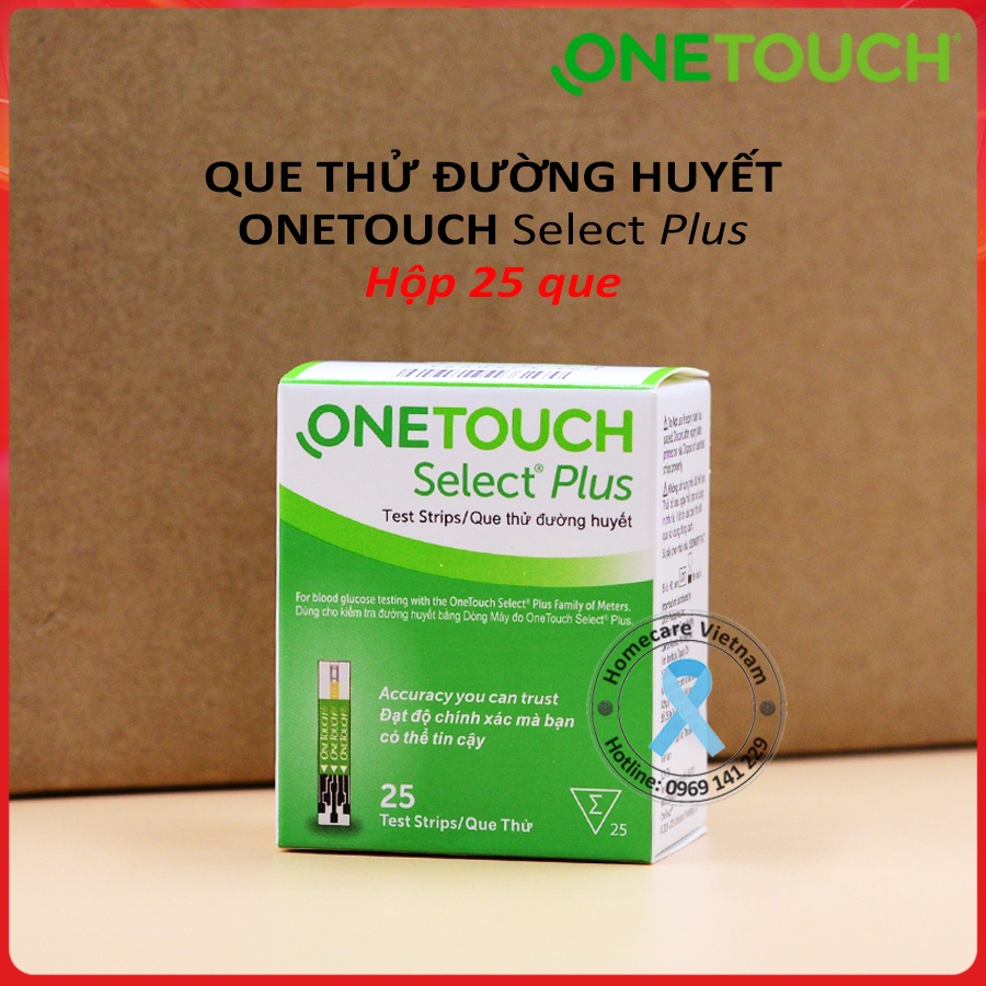 Que thử đường huyết OneTouch Select Plus Simple – hộp 25 que thử