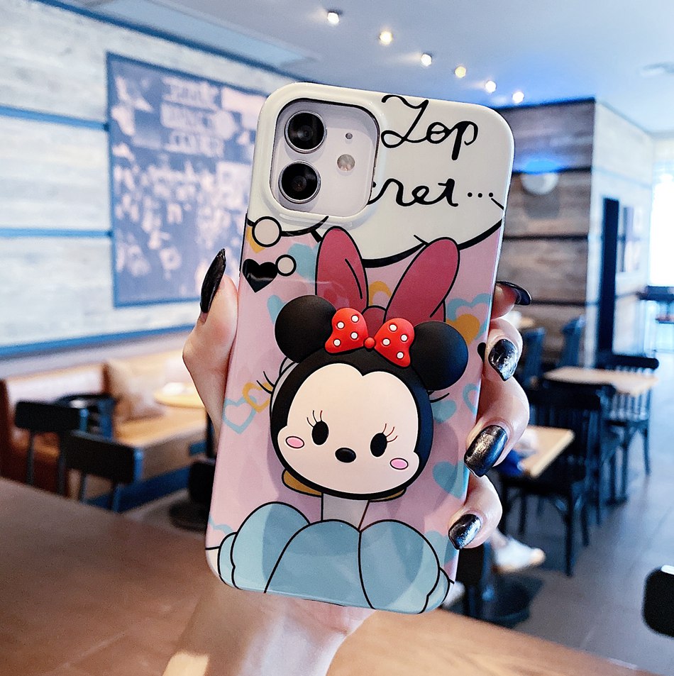 Ốp điện thoại họa tiết dễ thương có giá đỡ cho Apple Iphone 11 12 Pro 12pro Max 12mini 7 8 Plus X Xs Max Xr | BigBuy360 - bigbuy360.vn