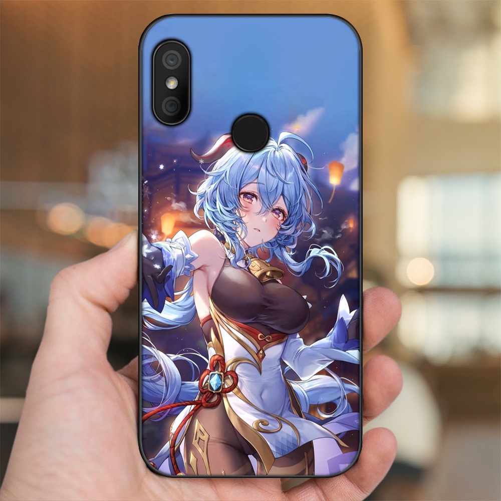Ốp lưng Xiaomi Redmi 6 Pro, Mi A2 Lite viền đen in hình Ganyu Genshin Impact