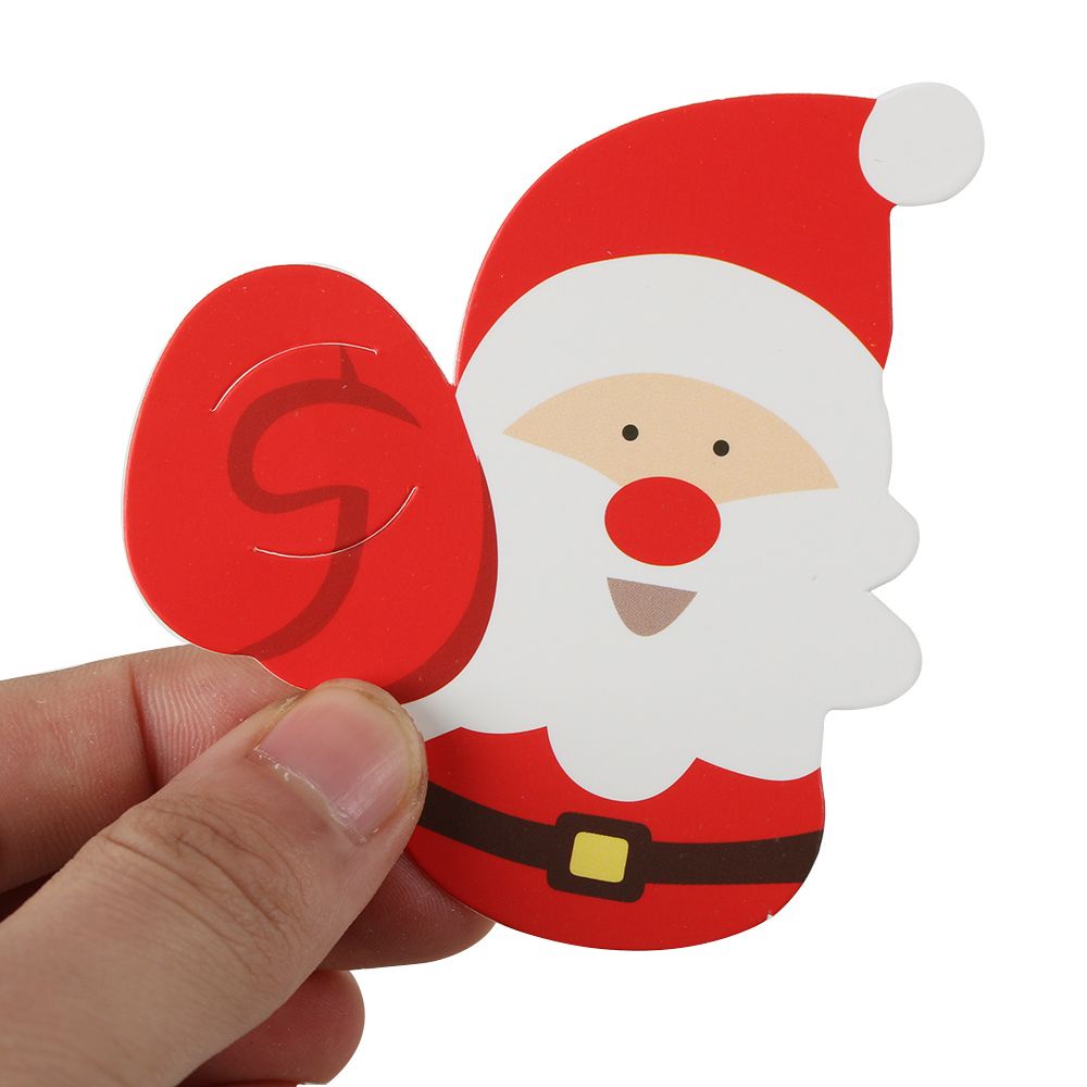 Set 50 Thẻ Giấy Hình Ông Già Noel / Người Tuyết / Chim Cánh Cụt Dễ Thương Trang Trí Hộp Quà Giáng Sinh Diy