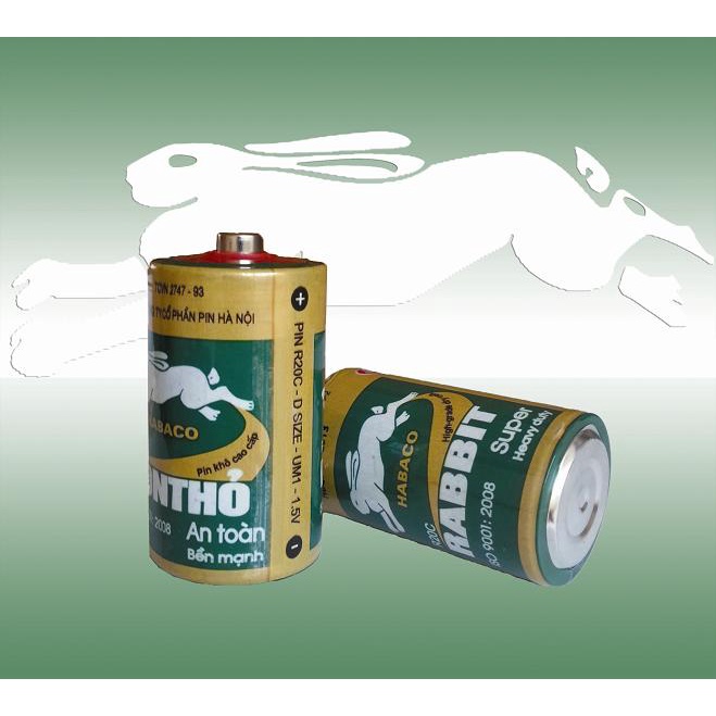Pin Đại, Pin Con Thỏ Vỉ 2 Viên 1.5V Chính Hãng Size Đại RABBIT