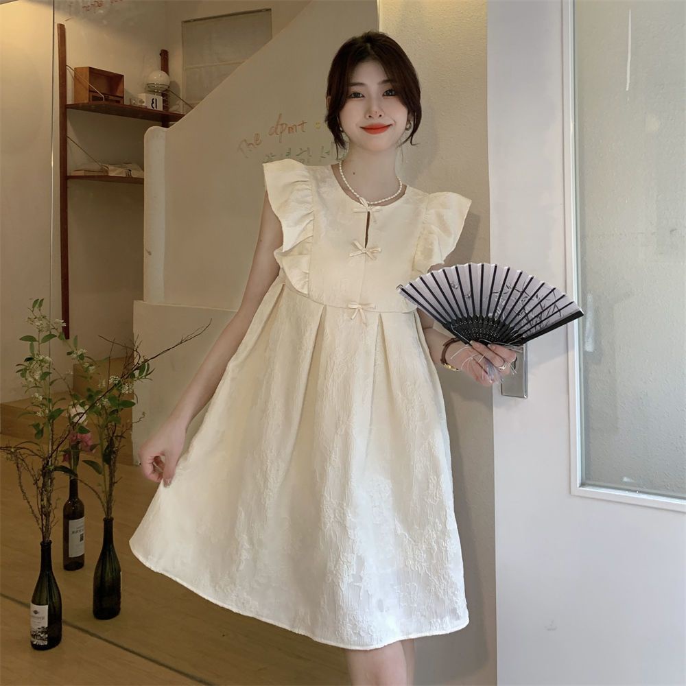 Váy babydoll Đầm Dáng Chữ A Đính Nơ Phong Cách Hàn Quốc Thời Trang Mùa Hè Mới Cho Nữ