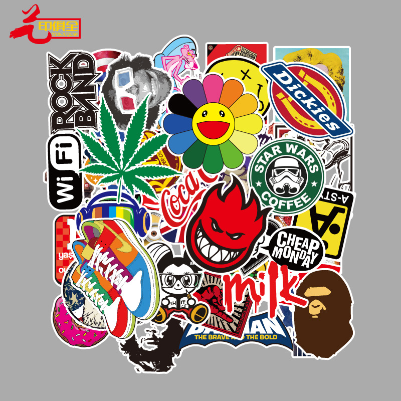 KUFUN 50 Miếng Dán Độc Đáo Cá Tính Xe Máy Vali Hoạt Hình graffiti Dán