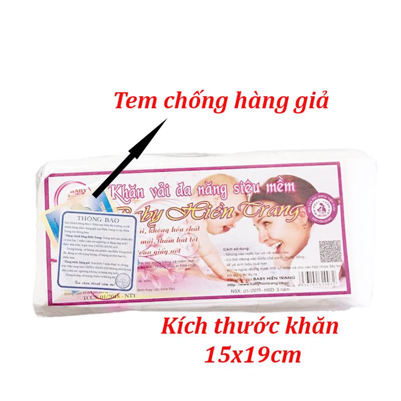 Khăn khô đa năng BABY HIỀN TRANG (gói~200gr 145-150 tờ) Hàng Chính Hãng