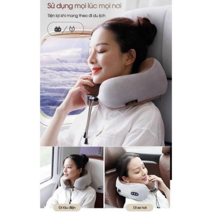 Gối Massage Cổ Vai Gáy Chữ U 360 Đa Năng - Hỗ Trợ Mát Xa Vùng Cổ Vai Gáy - Gối Massage Cổ Nhật Bản Cao Cấp - Chính Hãng