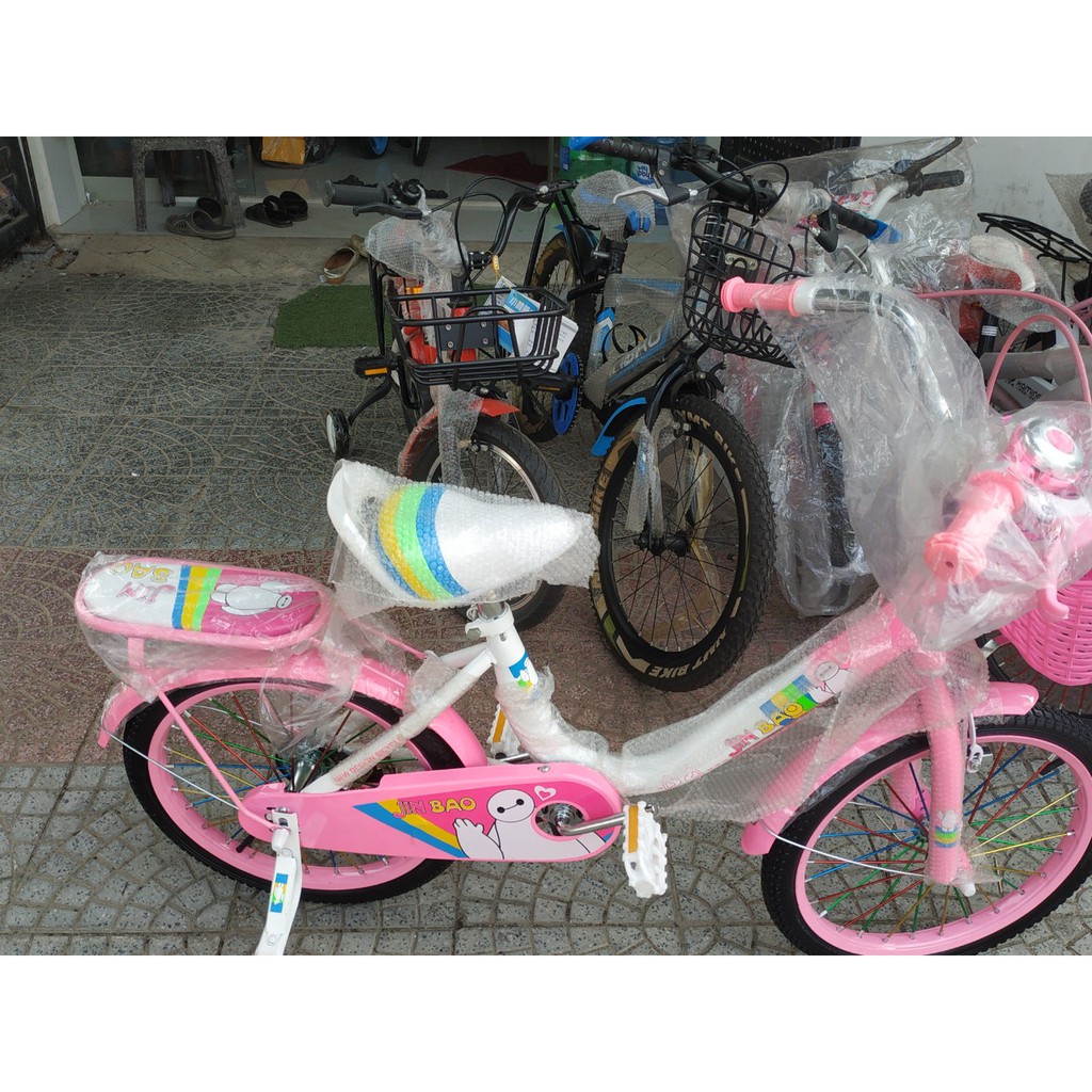 XE ĐẠP BÉ GÁI FULONG CAO CẤP THIÊN NGA VỎ TRẮNG HỒNG