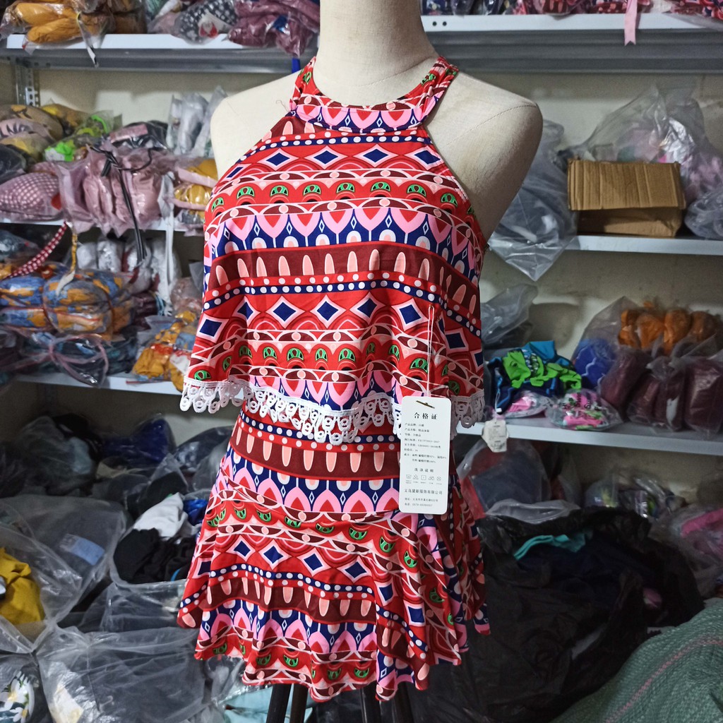 Có sẵn bộ đồ bơi nữ bikini đi biển 2 mảnh yếm thổ cẩm | BigBuy360 - bigbuy360.vn