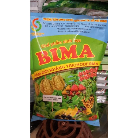 Chế phẩm sinh học BIMA (nấm đối kháng Trichoderma) tác dụng ngừa bệnh, ủ phân - gói 1kg