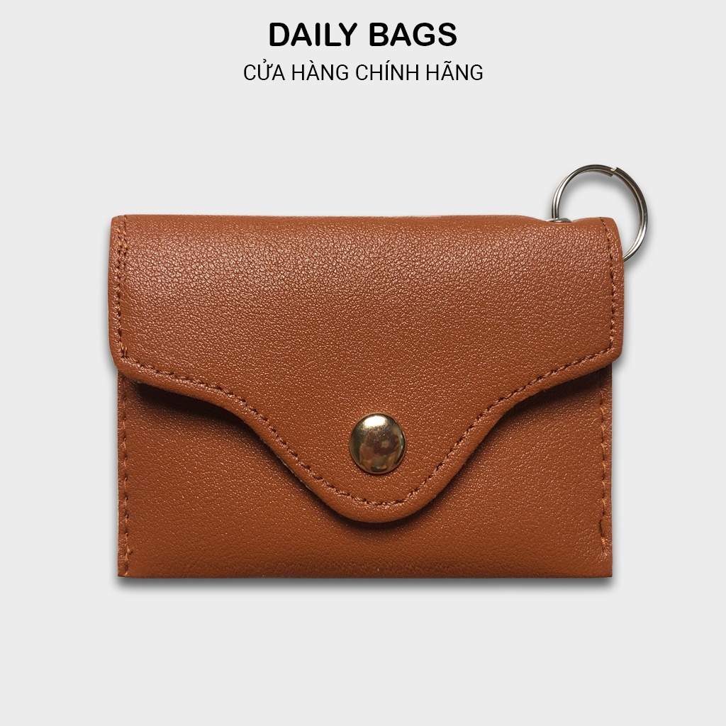 Móc khóa ví da thời trang nam nữ cao cấp sử dụng đựng tiền, thẻ ngân hàng, vé gửi xe, bảng tên - VIVI - DAILY BAGS