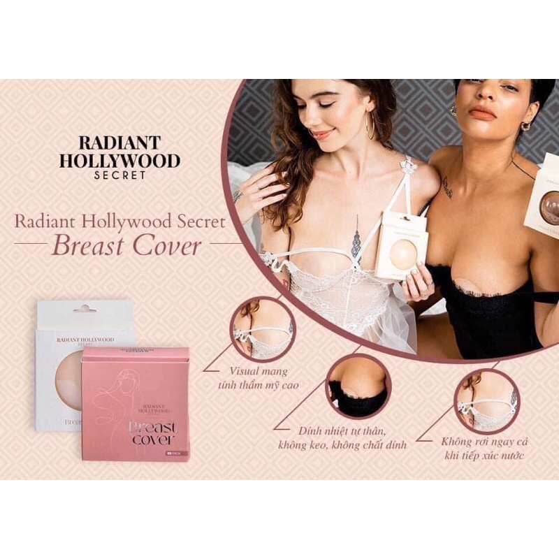 Dán ti BREAST COVER BLACK, dán ti Mỹ Radiant  tái sử dụng trọn đời