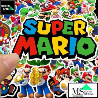 Sticker PVC Game Super Mario PS ST-017 - 100 Hình dán Chống nước Hình dán Mũ bảo hiểm Vali Laptop Điện thoại Dán xe