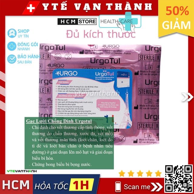 ✅ Gạc Lưới Chống Dính Urgotul | Urgo Tul, Dán Loét, Vết Mổ, Vết Thương lớn -VT0074