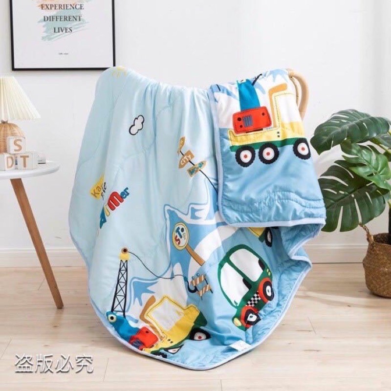 Chăn Hè Cho Bé 💖𝑭𝑹𝑬𝑬𝑺𝑯𝑰𝑷💖 Mền Cho Bé Vải Cotton Ruột Bông Mỏng