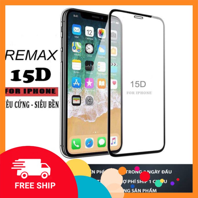 Chính Hãng Kính cường lực iphone 15D REMAX full màn 5/5s/6/6s/7/7plus/8/8plus/plus/x/xr/xs/11/12/pro/max/Shin Case SẢN P