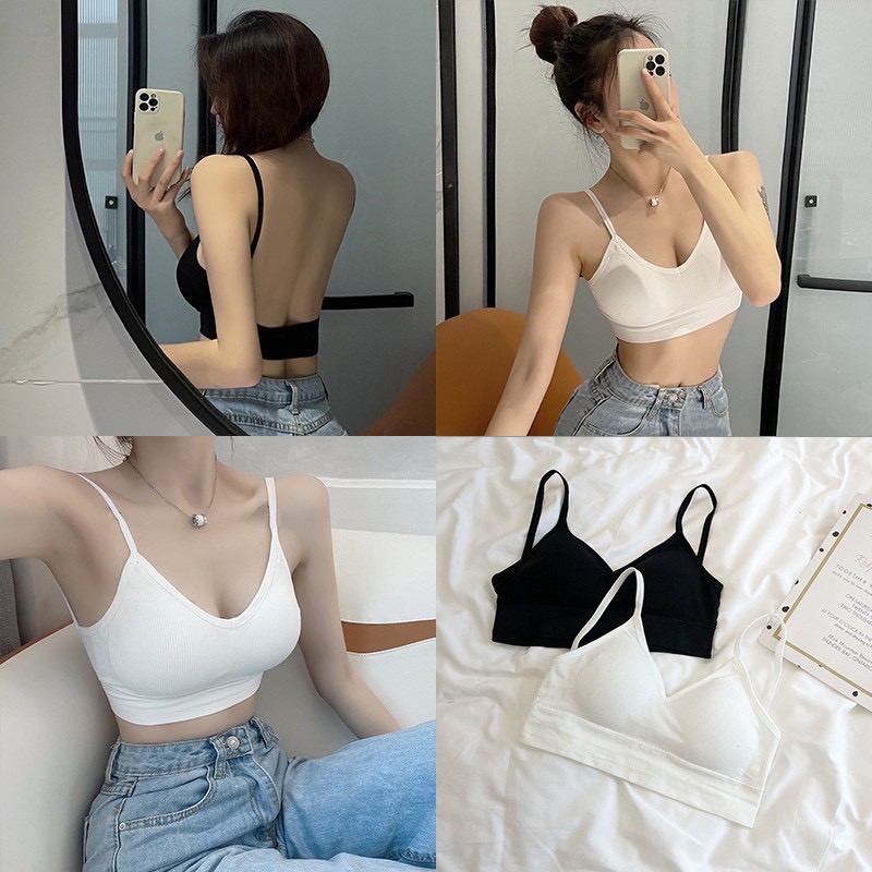Áo Bra Thun Cotton Tăm Khoét Lưng Siêu Hot (Kèm Video Thật ) Ms 367