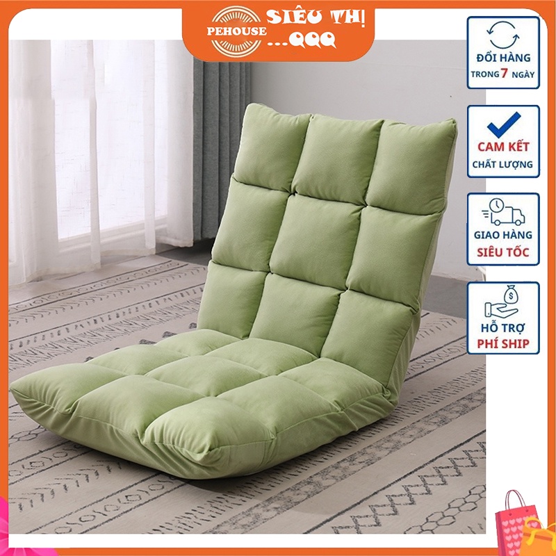 Ghế lười thư giãn kèm gối J-66,Ghế lười tựa lưng cao cấp ghế ngồi bệt có 5 mức độ tuỳ chỉnh
