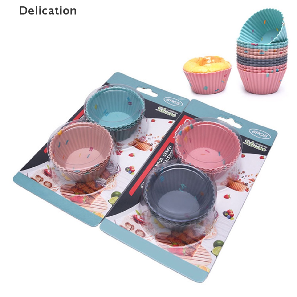 Set 6 Khuôn Silicone Làm Bánh Muffin Có Thể Tái Sử Dụng Tiện Lợi