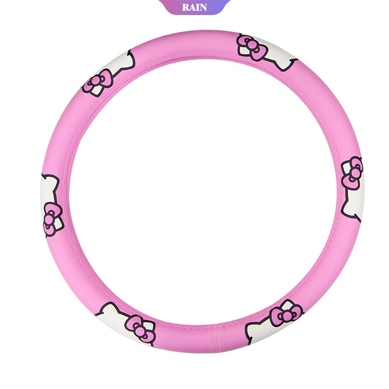 SANRIO Vỏ Bọc Vô Lăng Xe Hơi 38cm Bằng Da Mềm Thông Dụng Thoáng Khí Bền Bỉ