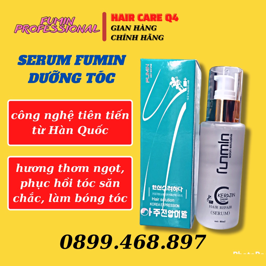 Tinh Dầu Dưỡng Làm Bóng Tóc Không Bết Dính , Serum Giữ Nếp Tóc Hàn Quốc Fumin Chính Hãng 80ml - Hair Care Q4