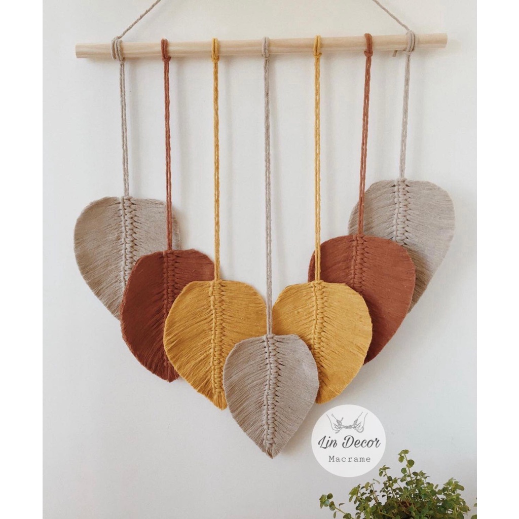 Mành 7 Lá Macrame Mix Màu Trang Trí Decor Nhà Cửa, Homestay...