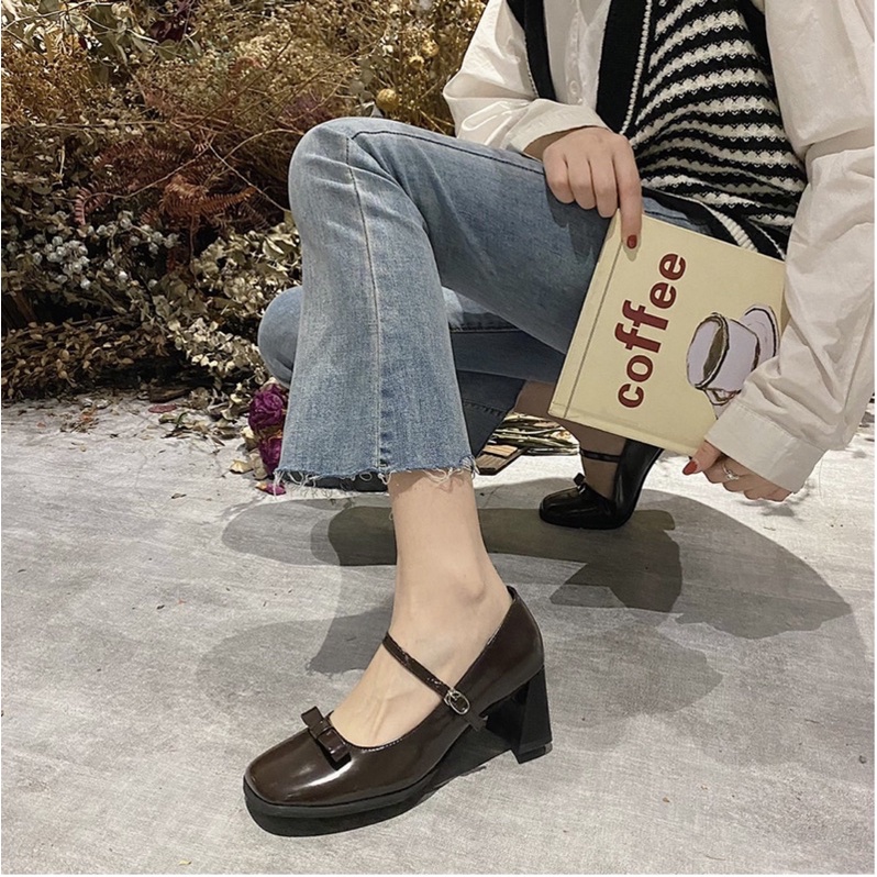 Giày cao gót búp bê tiểu thư Mary Jane vintage GB237 Eudora899