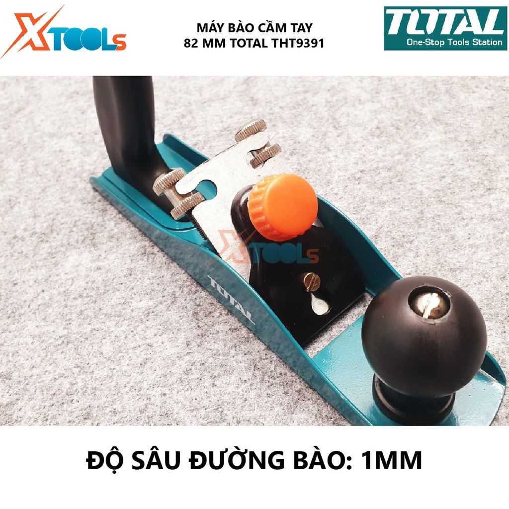 Bàn bào gỗ Total THT9391 | Máy bào cầm tay đường bào 82mm Độ sâu đường bào 1mm Tốc độ không tải 16,000 vòng/ phút, bào
