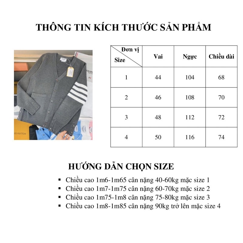 Áo khoác Cardigan TB Grey SS21 bản cao cấp, Áo len dệt kim kẻ sọc màu xám cho các cặp đôi, Áo cardigan nam nữ