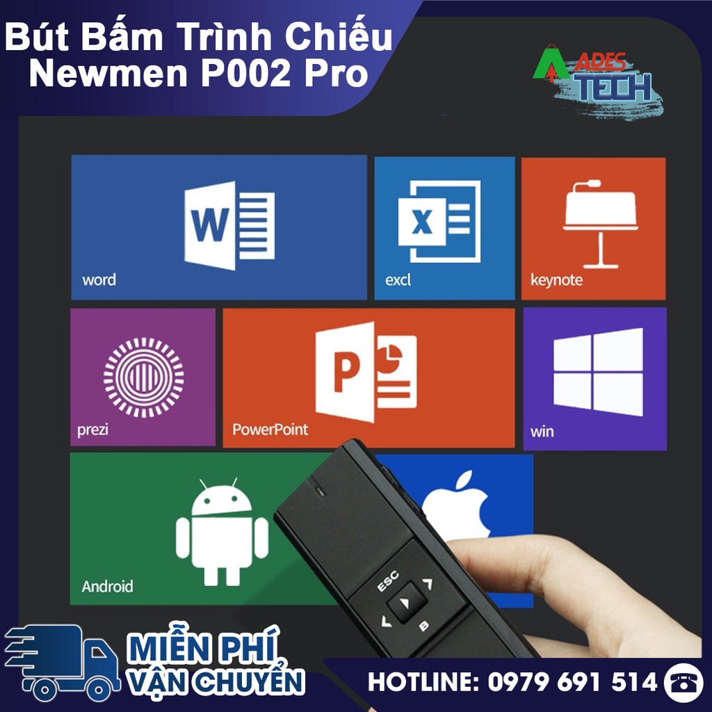 Bút Trình Chiếu Newmen P002 Pro | Công Nghệ 2.4Ghz, Tiết Kiệm Pin