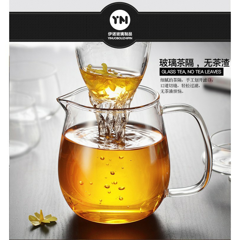 Ấm trà thuỷ tinh chịu nhiệt cao, ấm có lõi lọc bằng thủy tinh, dung tích 600ml - AT1.1