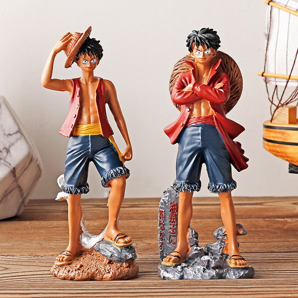 Mô Hình Nhân Vật Luffy Đội Nón Rơm Trang Trí