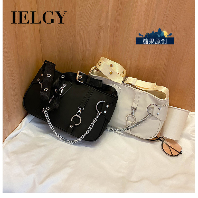 IELGY Túi xách phối chuỗi xích phong cách Hàn Quốc sành điệu